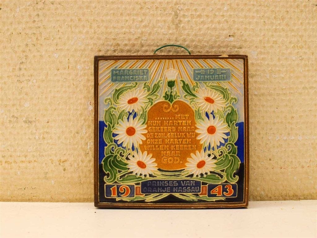 Westraven cloisonné wandtegel 51626, Ophalen of Verzenden, Gebruikt