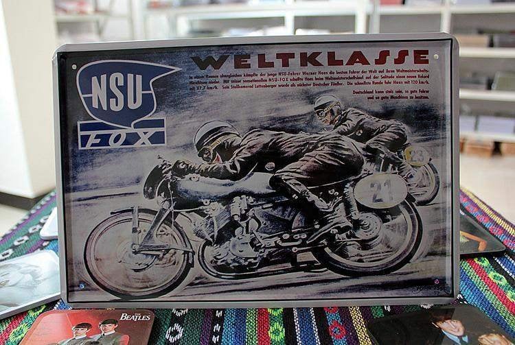 NSU Fox Motor Metalen Bord / Plaat Reclame Duits Garage, Verzenden, Nieuw, Wandbord of Wandpaneel