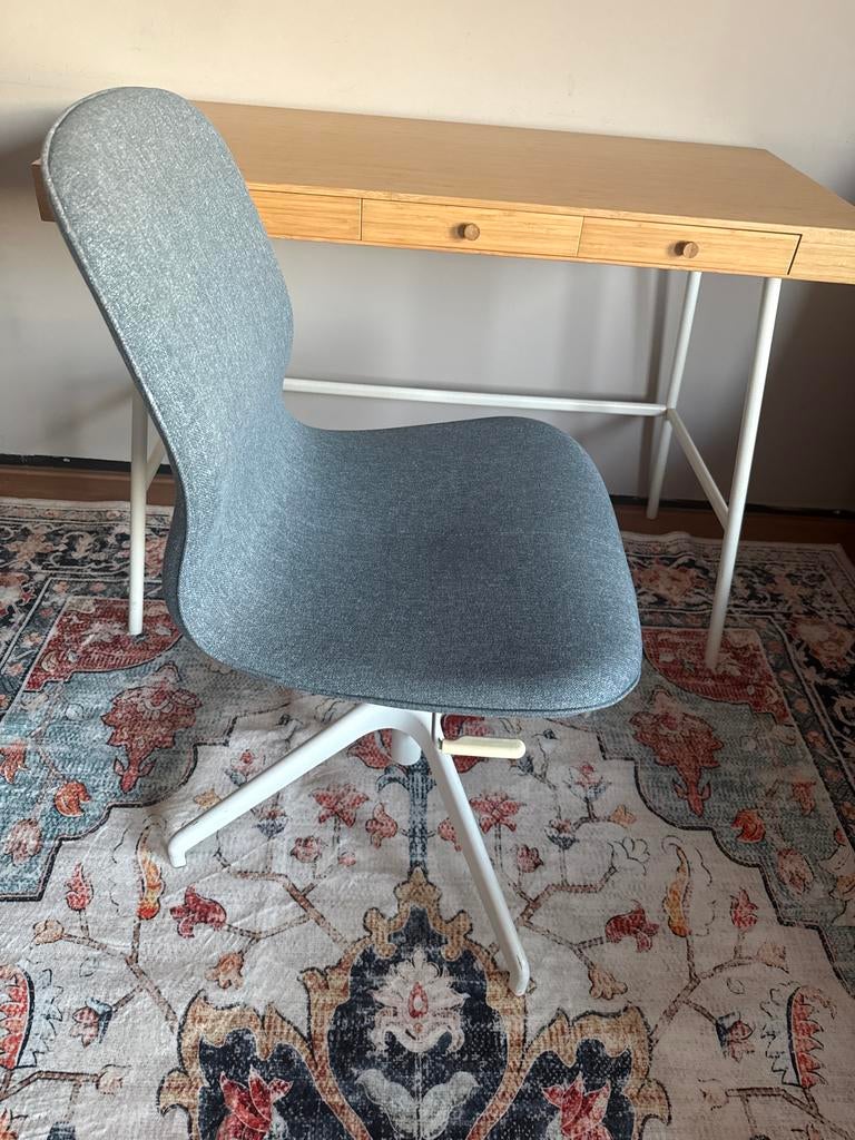 IKEA bureaustoel zonder wielen, grijsblauw, stof, Ophalen, Gebruikt, Eén, Stof