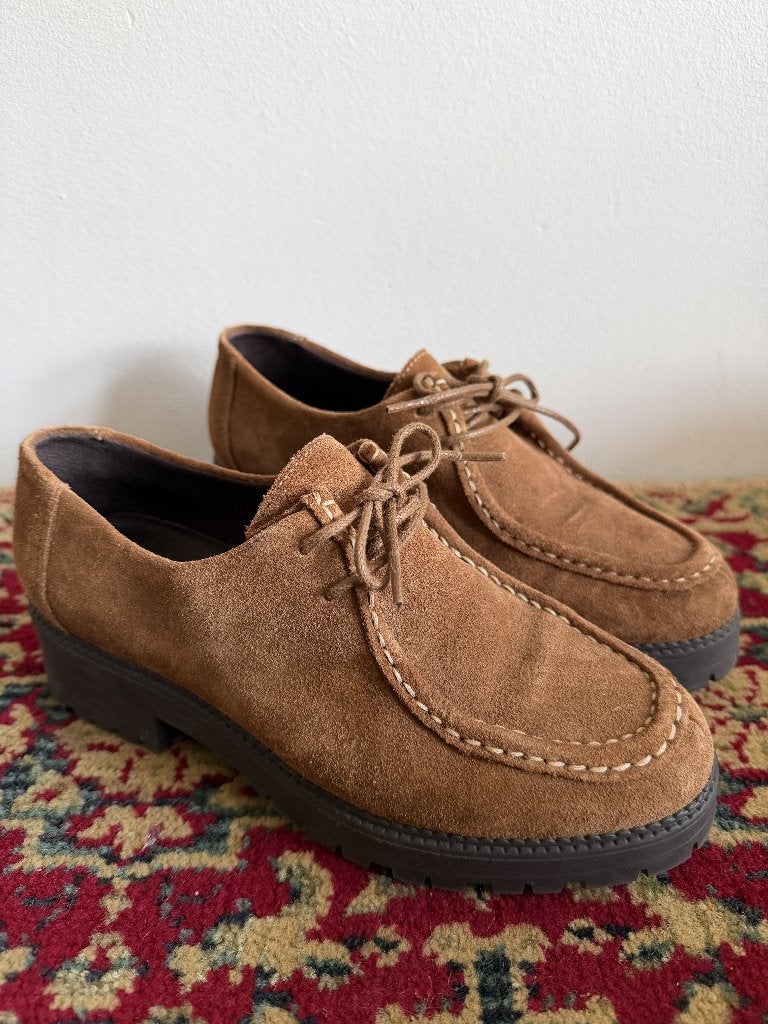 Paraboot stijl veterschoen suede maat 36, Bruin, Ophalen of Verzenden, Sneakers of Gympen, Zo goed als nieuw
