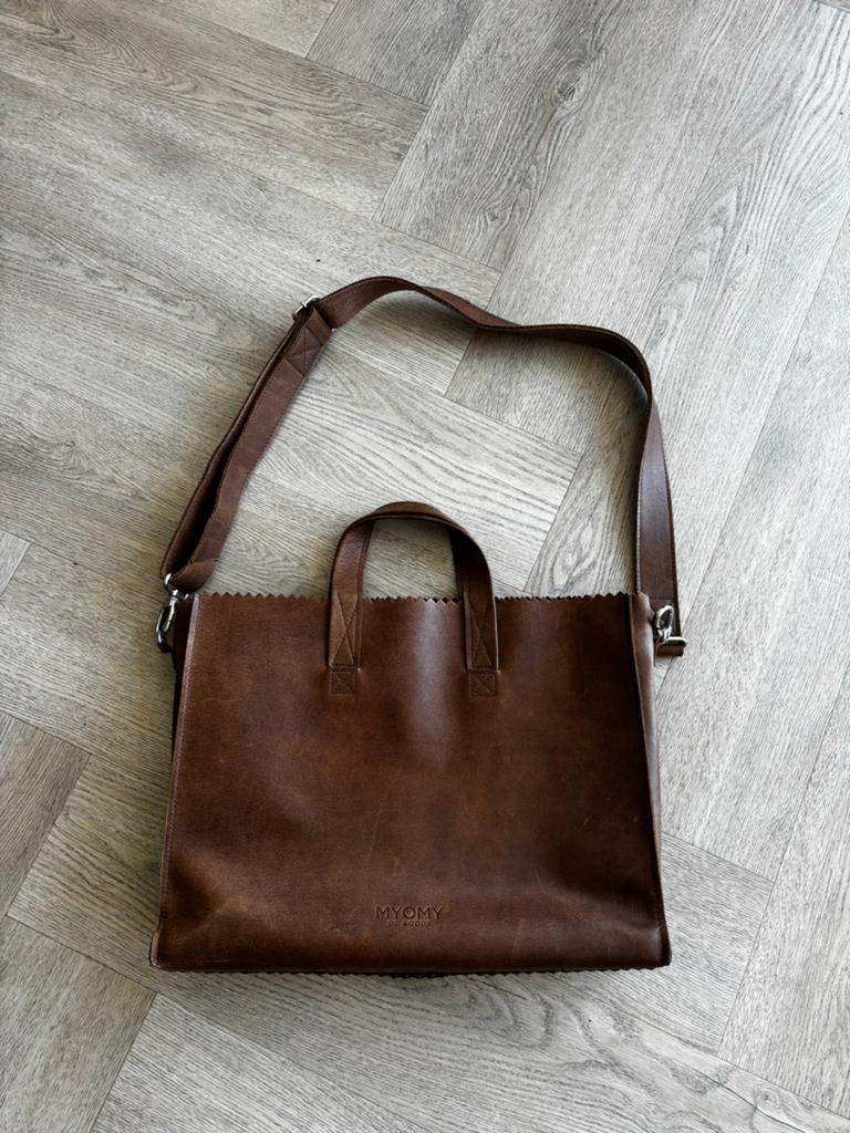 MYOMY My Paper Bag Original - Bruin Leren Shopper, Ophalen of Verzenden, Zo goed als nieuw, Bruin, Shopper