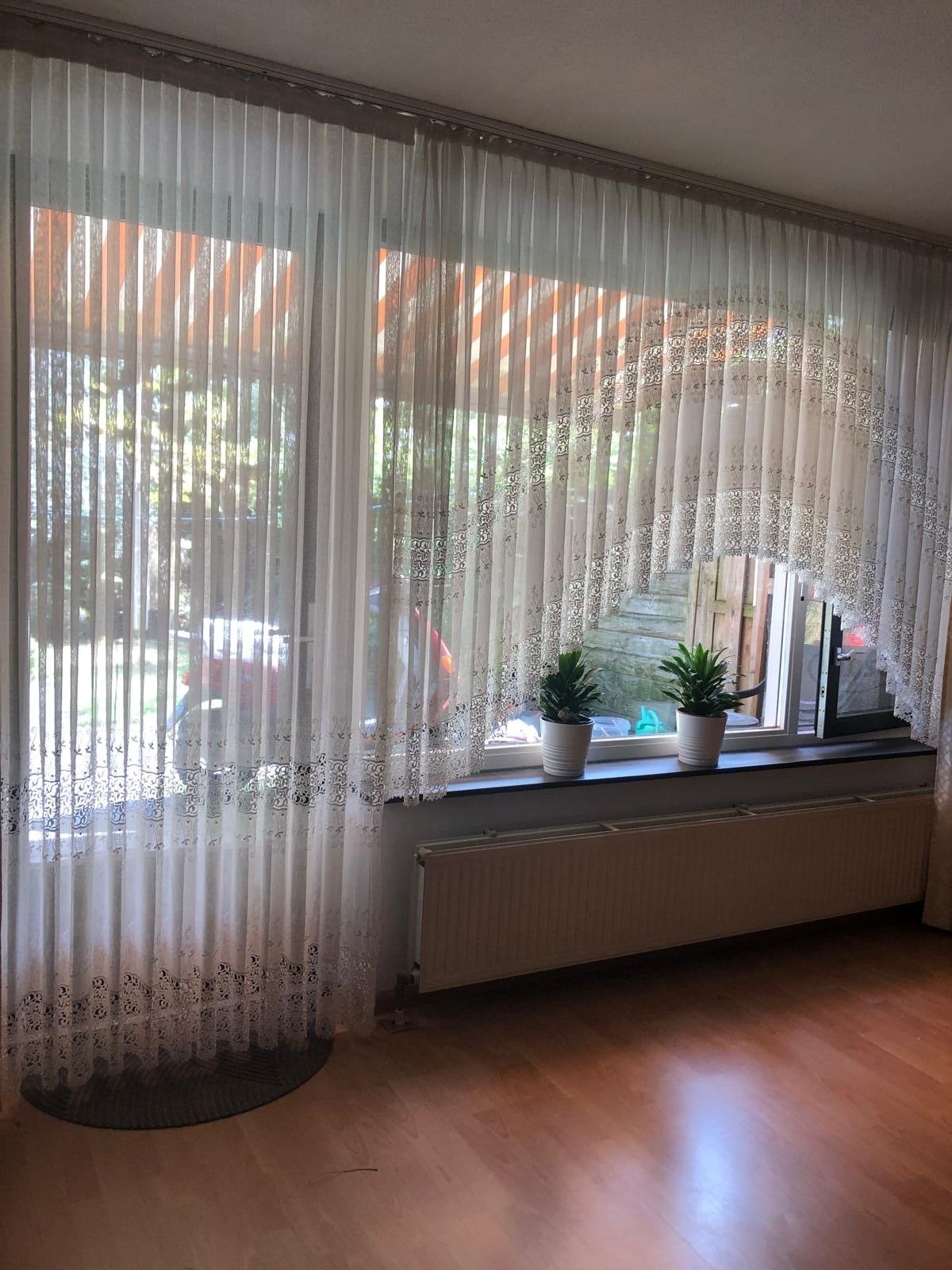 Witte vitrage met patroon, Ophalen, Vitrage, Gebruikt, Overige merken