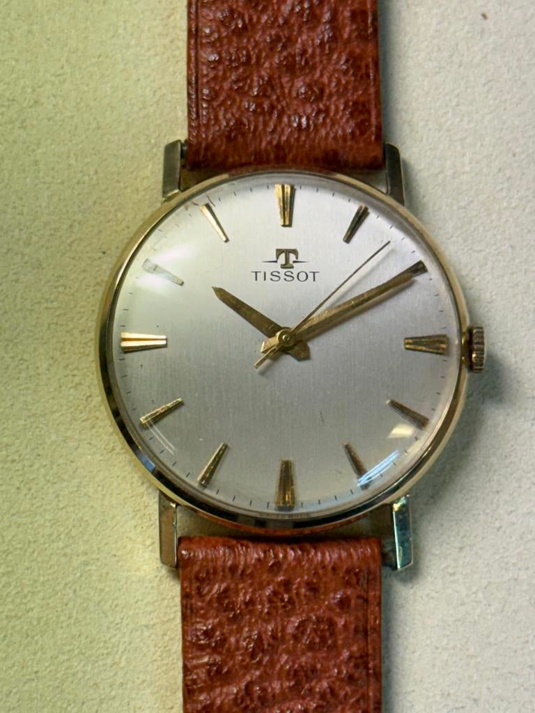 14k Gouden opwind heren horloge, Sieraden, Tassen en Uiterlijk, Horloges | Antiek, Met bandje, Tissot, Polshorloge, Goud