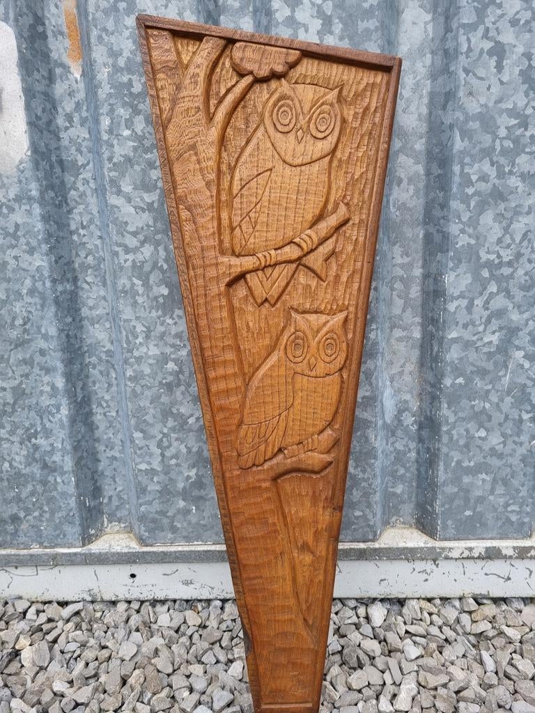 Houtsnijwerk 2 uilen in boom. wanddecoratie, handgemaakt, 30 cm, Gebruikt, Hout, Wandbord of Wandpaneel