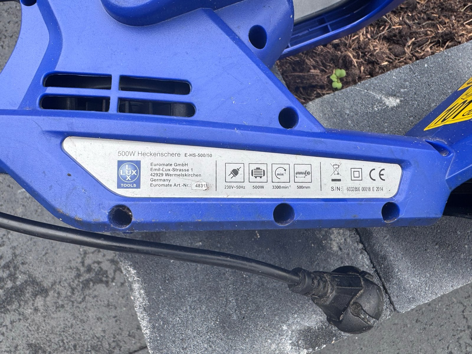Lux Tools heggenschaar E-HS-500/50 - 500W, Ophalen, Gebruikt, Elektrisch