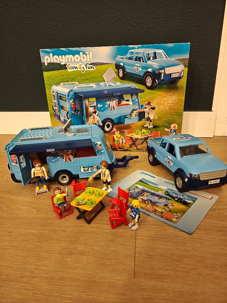 Playmobil Family Fun Camper met Pick-up Truck (9502), Ophalen, Complete set, Voertuig, Family fun