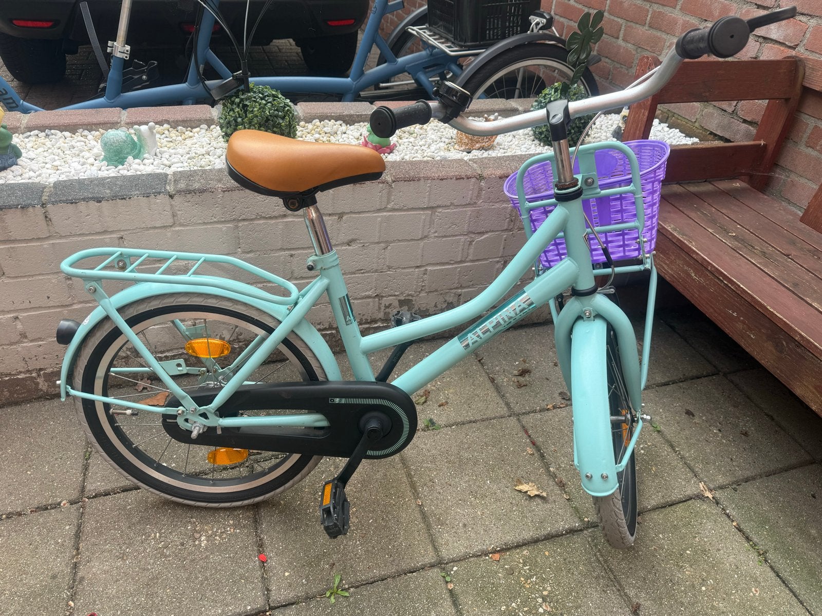 Kinderfiets 18 inch met mandje en bagagedrager, Fietsen en Brommers, Ophalen, Gebruikt, Terugtraprem, 16 tot 20 inch