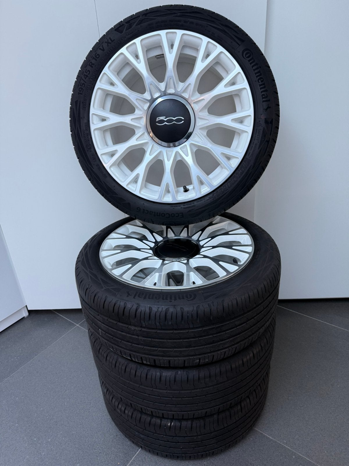 FIAT 500 velgen set 16 inch,, Ophalen, 16 inch, 195 mm, Zomerbanden