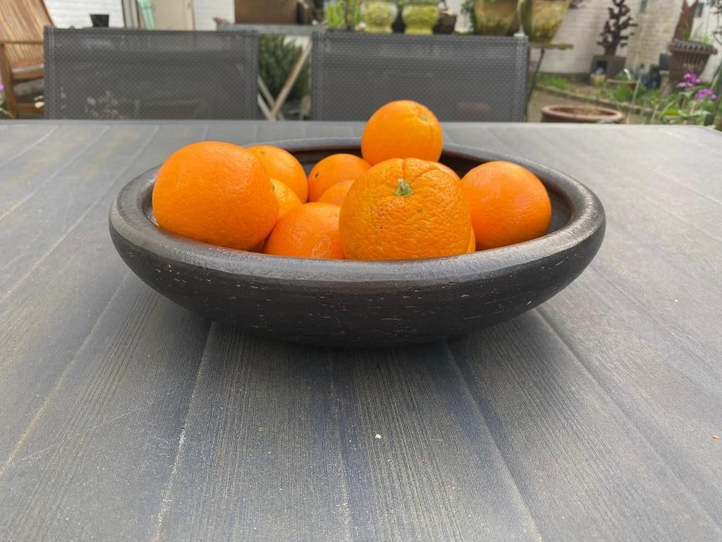 Fruitschaal van keramiek zware schaal 38 cm breed ophalen, Tuin en Terras, Ophalen, Rond, Steen, Minder dan 30 cm