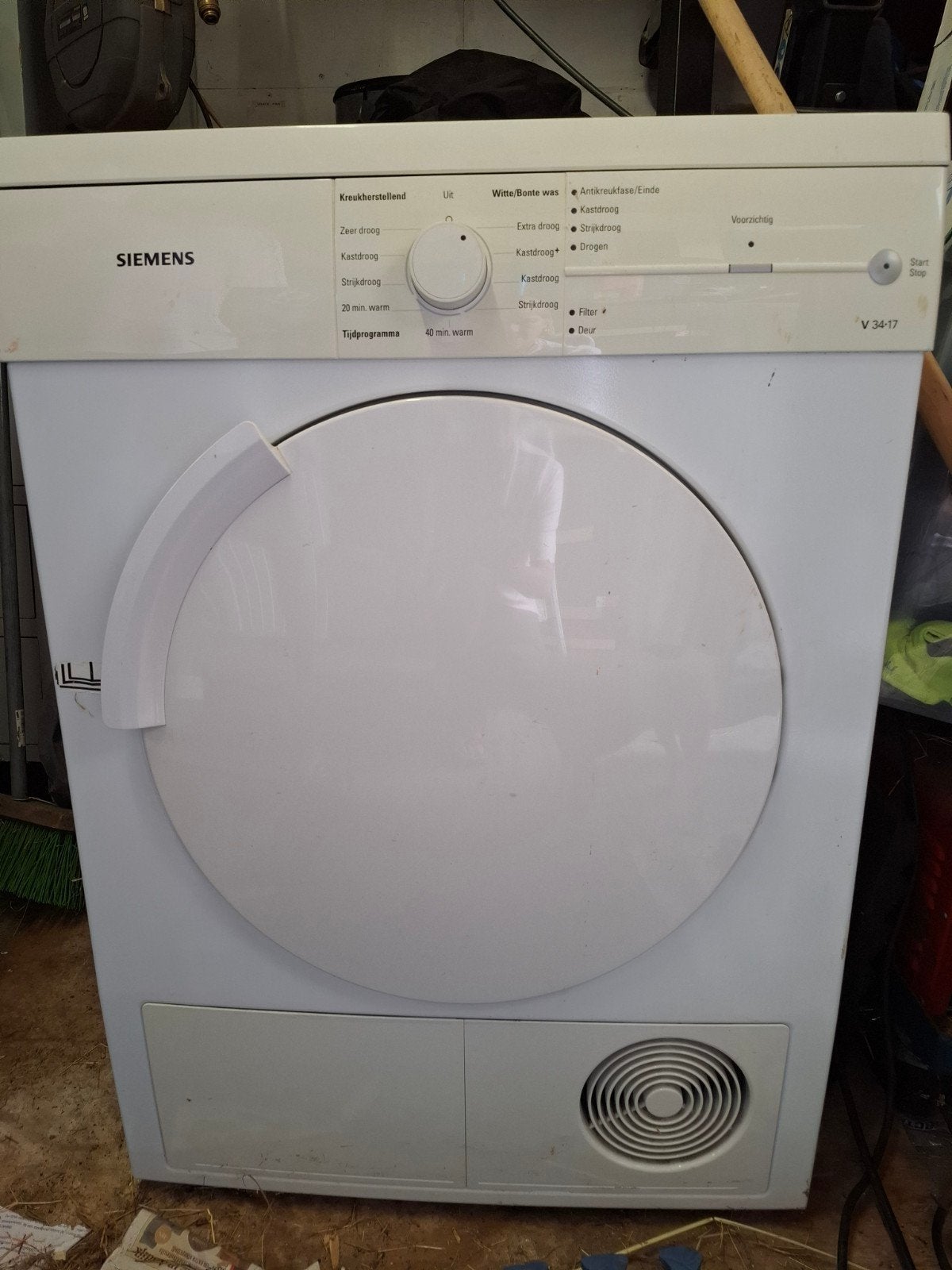 Siemens wasdroger met afvoer - V 34-17, Ophalen, Gebruikt, Voorlader, Luchtafvoer