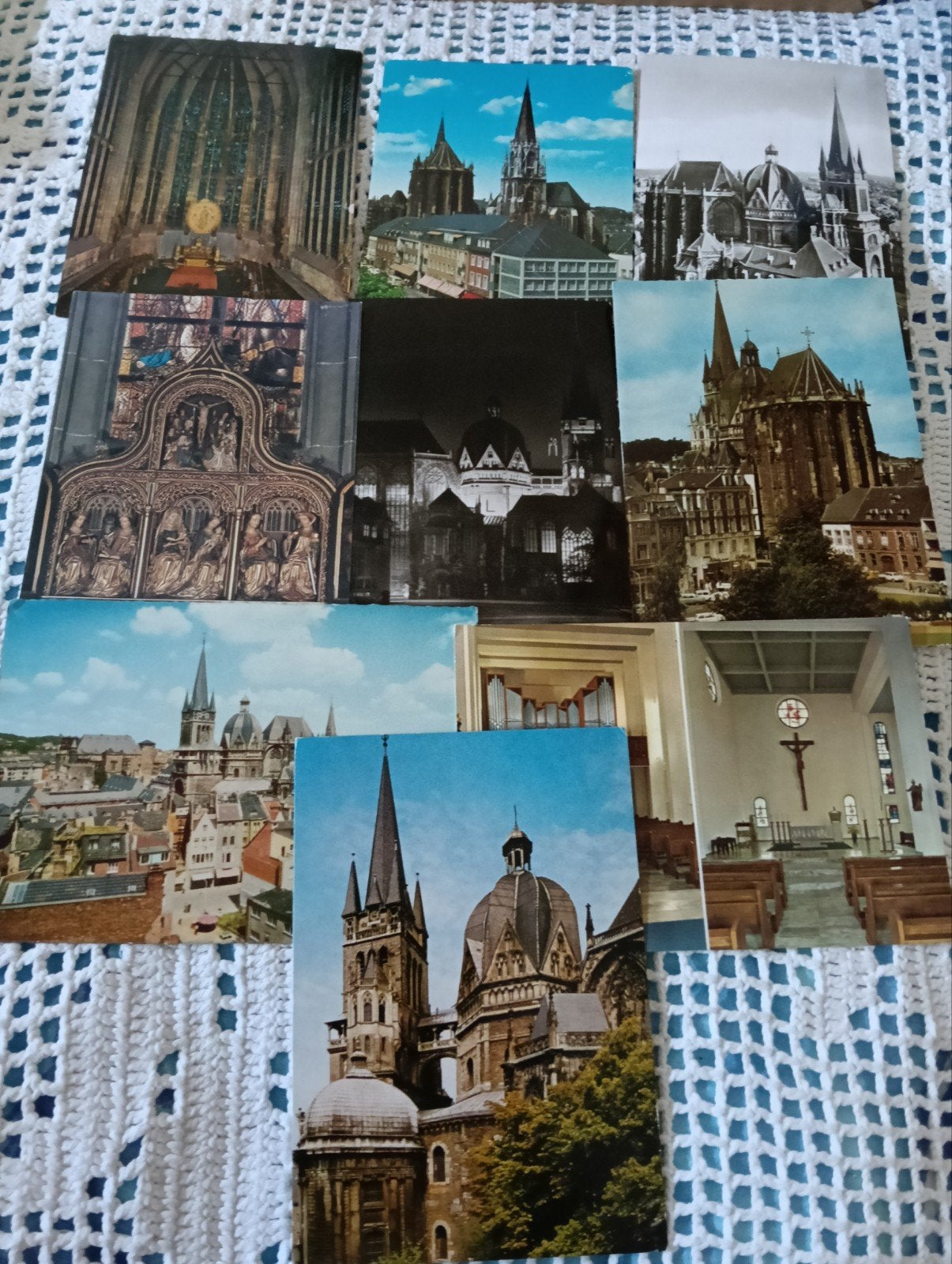 Set van 10 historische ansichtkaarten Aken Dom, Ophalen of Verzenden, Duitsland