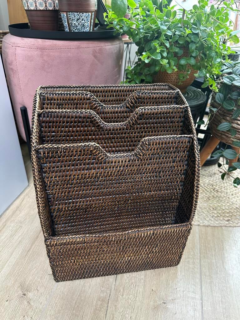 Vintage Rotan lectuurbak - Jaren '70/'80 Handgeweven, Ophalen of Verzenden, Zo goed als nieuw