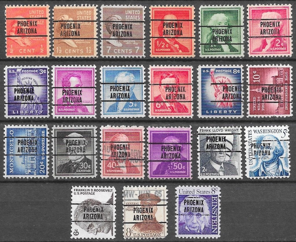 USA Precancels mooi lot van 21versch Phoenix AZ PSS type 263, Ophalen of Verzenden, Gestempeld, Noord-Amerika