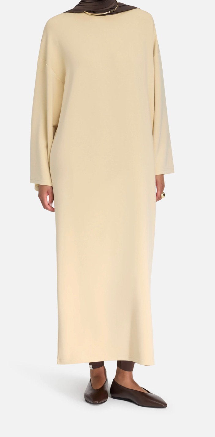 Modal merrachi jersey dress - Desert Clay maat S, Kleding | Dames, Jurken, Verzenden, Nieuw, Maat 36 (S), Onder de knie