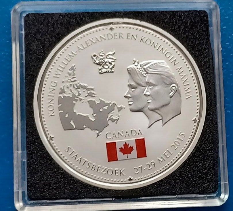 Penning Staatsbezoek Canada 2015 - Ons Vorstenhuis, Verzenden, Overige materialen, Nederland