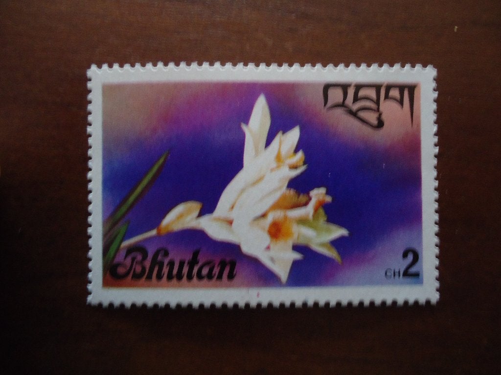 Flora Orchidee Bhutan 1976, mi. 670 postfris/ongebruikt, Ophalen of Verzenden, Postfris, Dier of Natuur