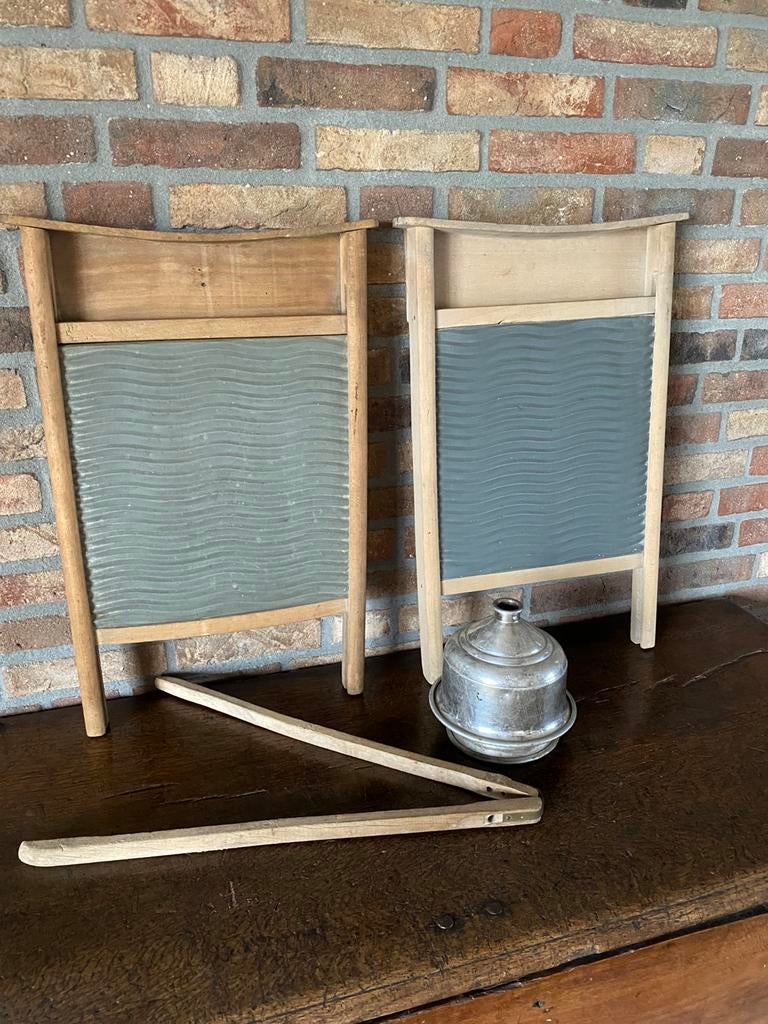 Vintage zinken wasbord/ Miele wastang/wasstamper, Ophalen of Verzenden
