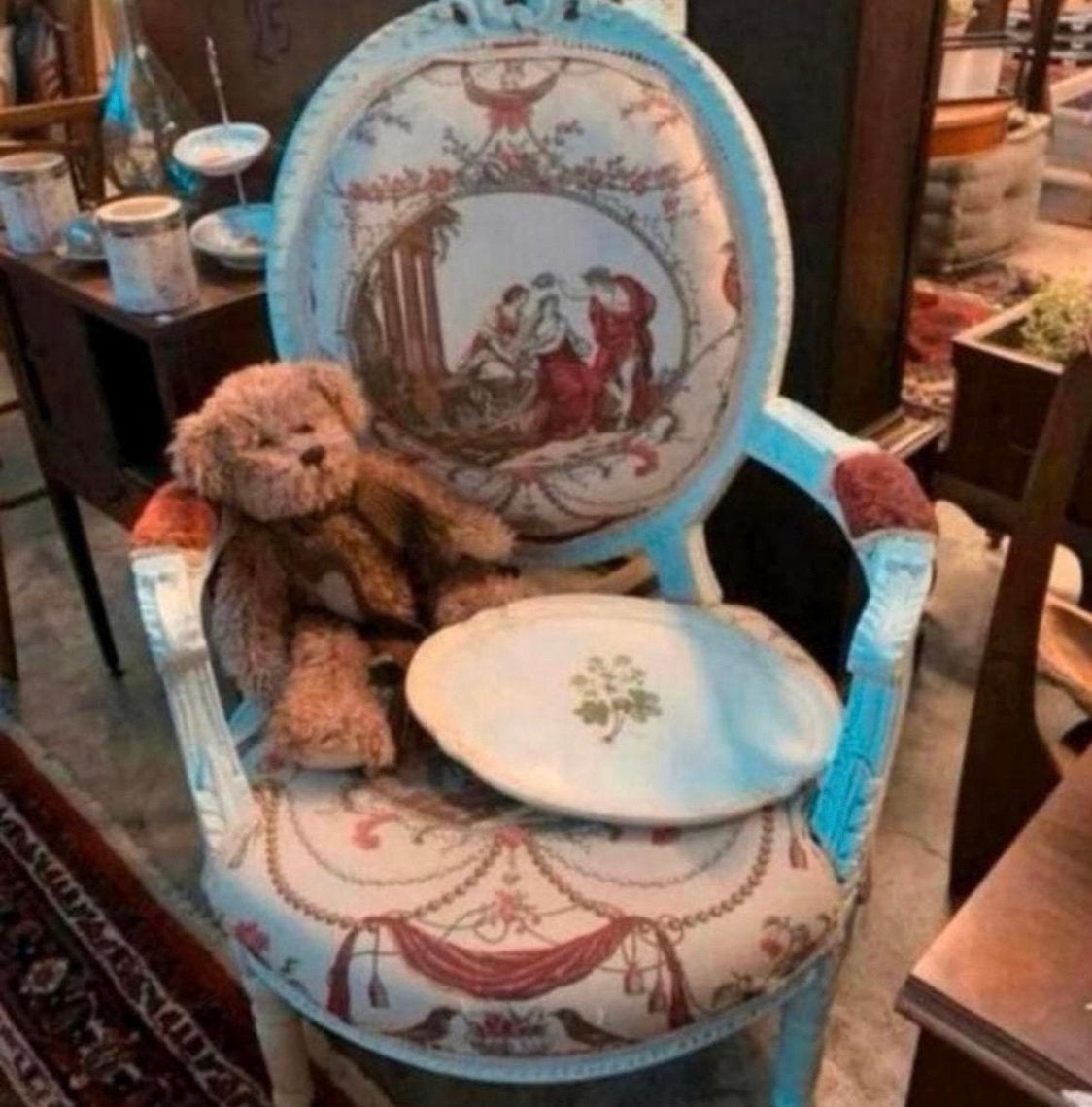 Fauteuil leuke Lodewijk Barok fauteuil leuke stof 50 euro., Ophalen of Verzenden