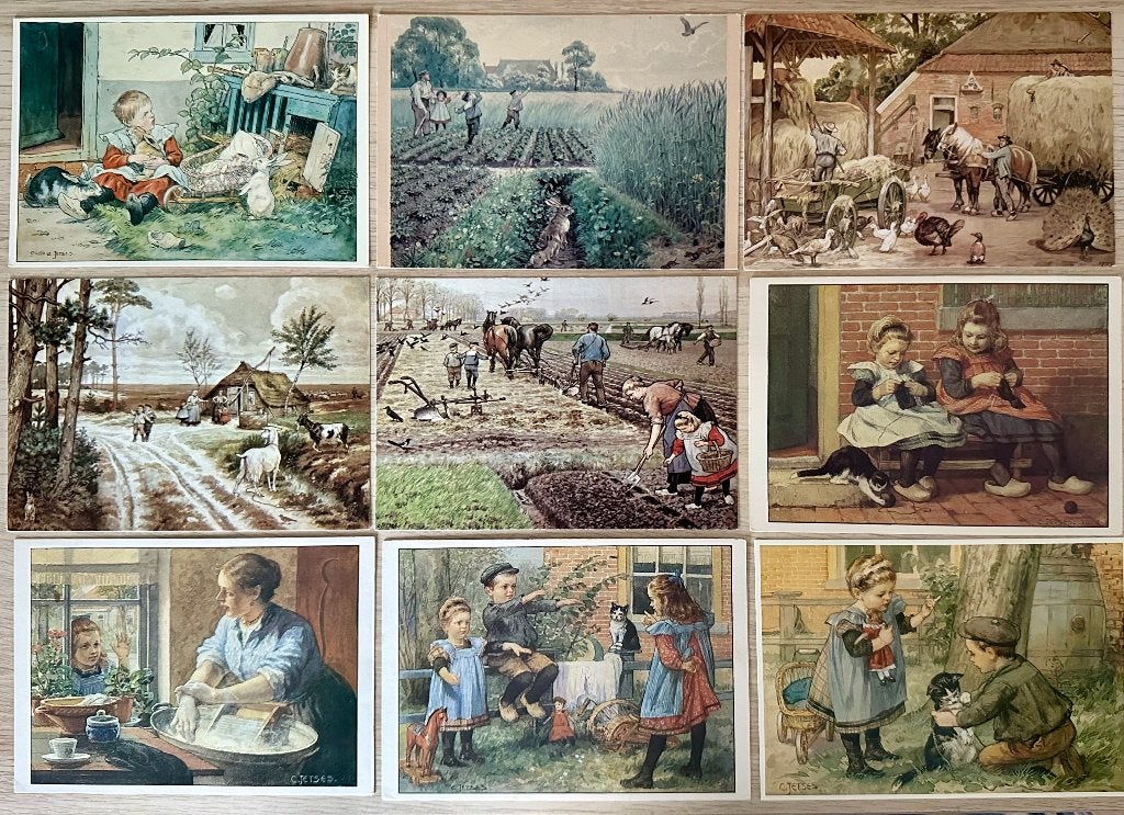 0013 ~ C. JETSES ~ PARTIJTJE ~ 15 kaarten, Verzamelen, Verzenden, 1980 tot heden, Ongelopen, Overige thema's