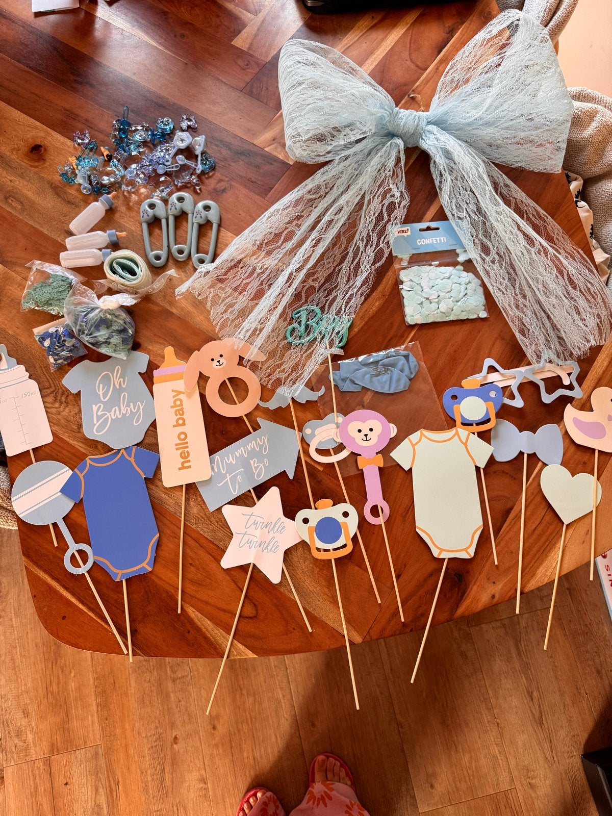 Babyshower geboorte decoratie pakket jongen, Ophalen of Verzenden, Zo goed als nieuw, Versiering, Geboorte of Huwelijk