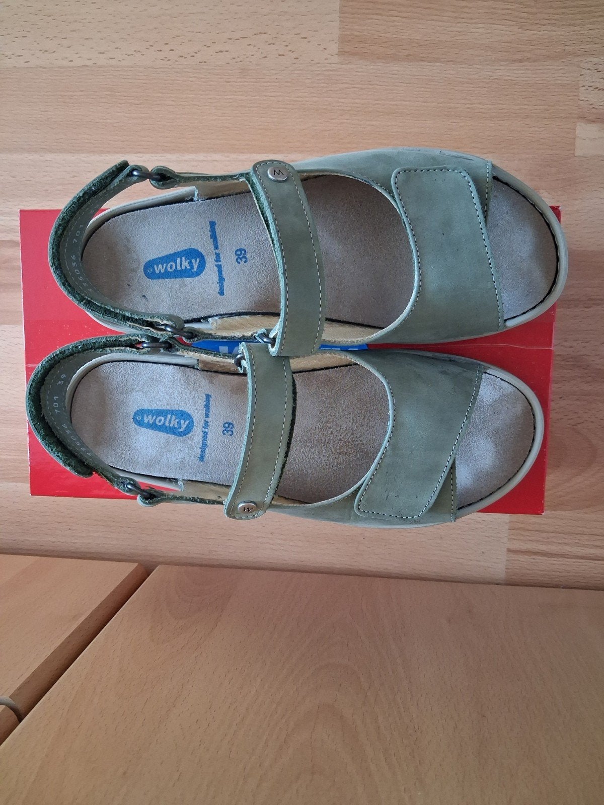 WOLKY SANDALEN ADURA GROEN MAAT 39, Ophalen of Verzenden, Zo goed als nieuw, Groen, Sandalen of Muiltjes