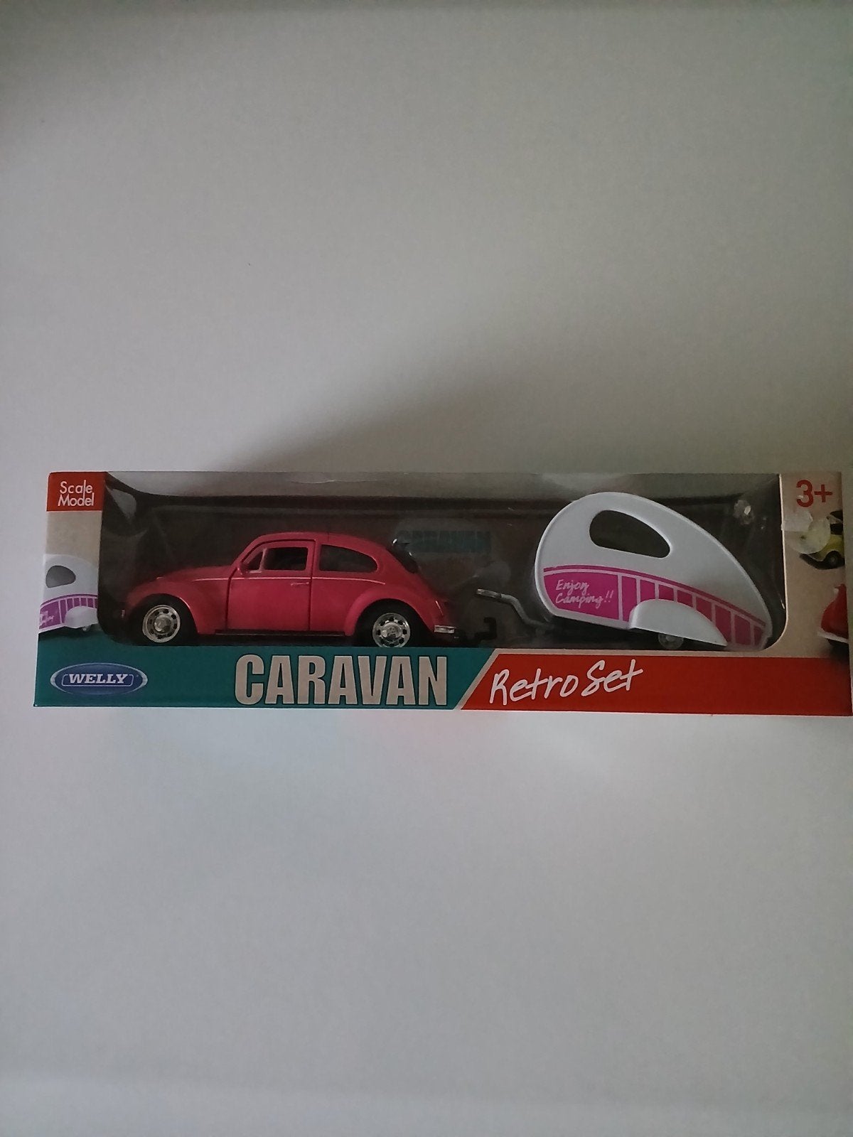Welly Caravan Retro Set - Roze Kever met Caravan, Ophalen, Nieuw