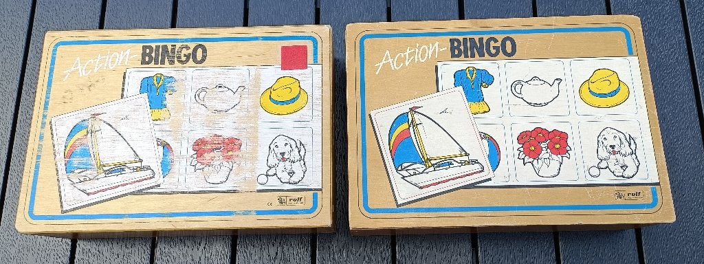 Vintage Action Bingo ROLF. Vanaf 4 jaar (KO8), Ophalen of Verzenden, Taal en Lezen