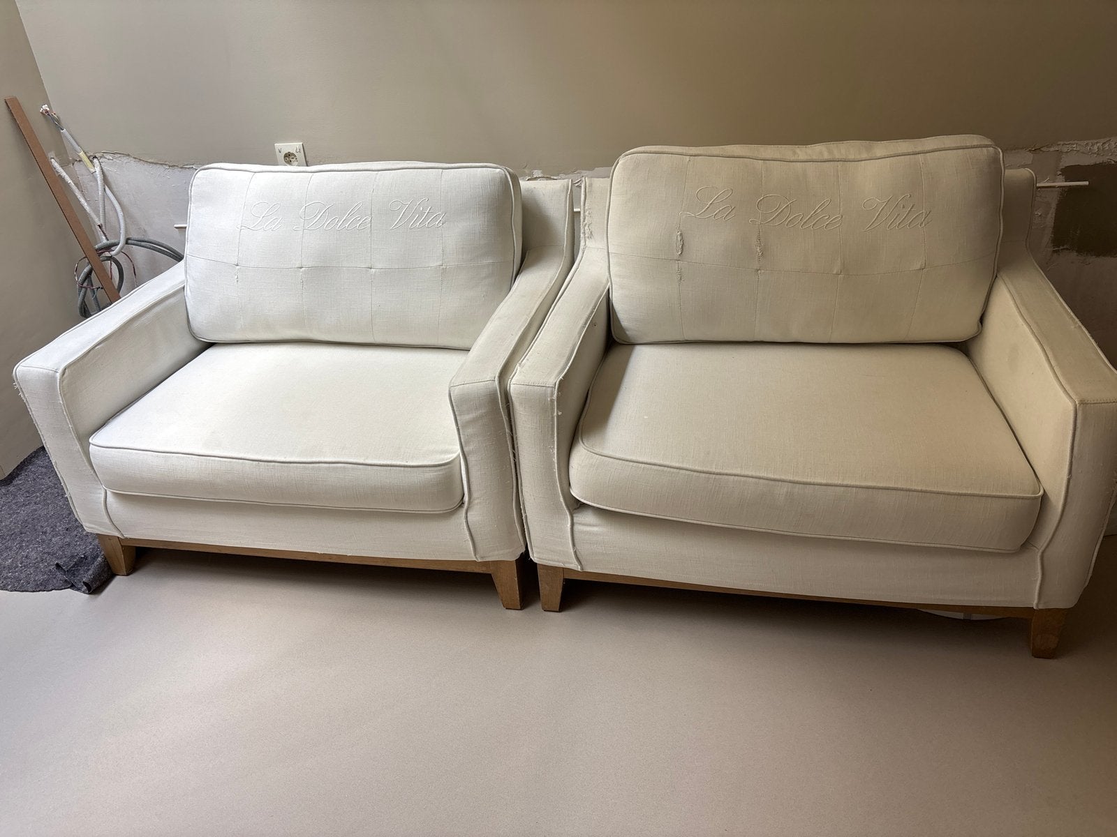 Riviera Maison fauteuils, Huis en Inrichting, Ophalen, Gebruikt, Twee, Wit