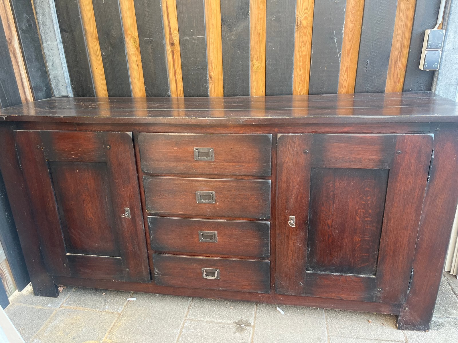Antieke eikenhouten kast / tv-meubel, Ophalen