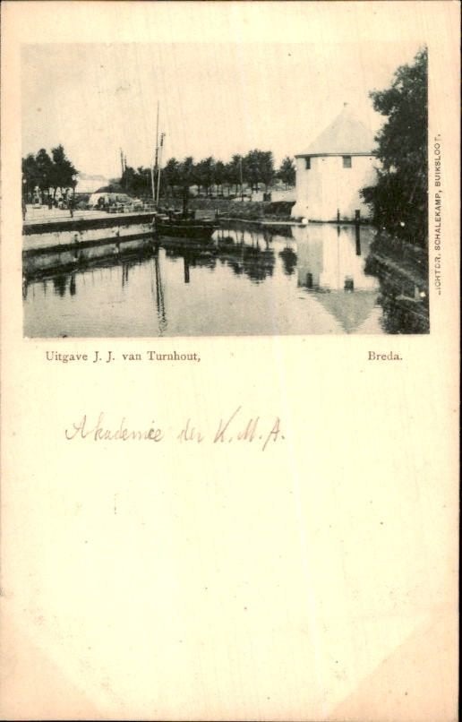 Breda - Gracht - Ronde toren, Ophalen of Verzenden, Voor 1920, Gelopen, Noord-Brabant