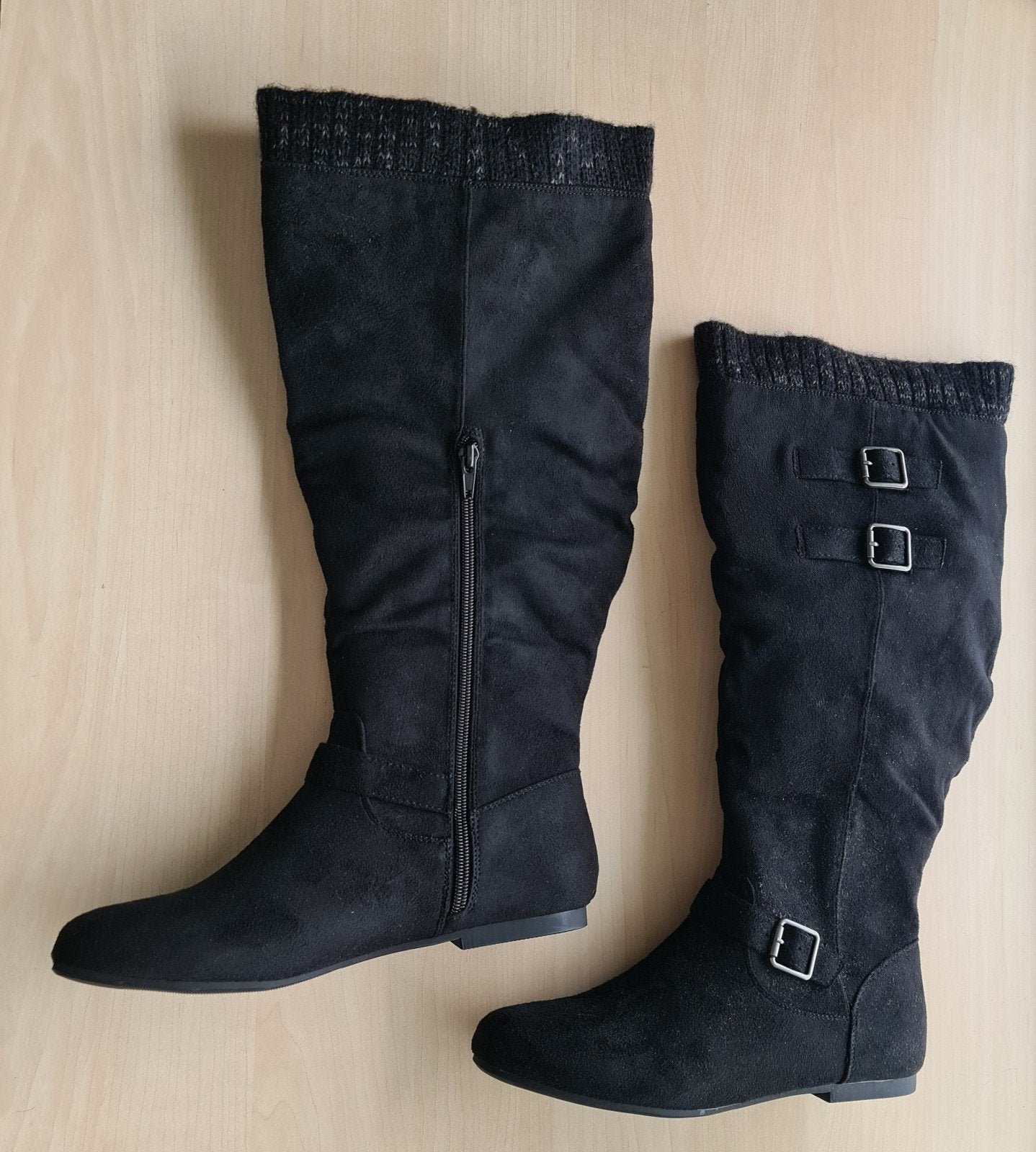Nieuwe zwart suede look laarzen, Hoge laarzen, Zwart, Nieuw, Ophalen of Verzenden