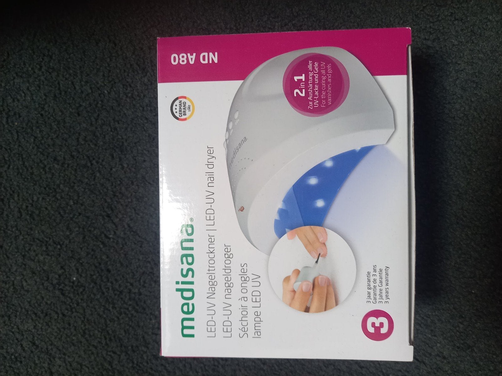 Medisana LED-UV Nageldroger ND A80 voor nagels, Ophalen, Nieuw, Gehele gezicht, Overige typen