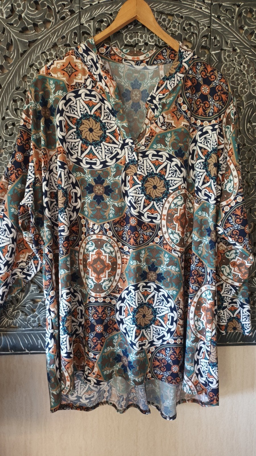 Mooie Tuniek Made in Italy Maat 56/58 - Oosterse Print, Kleding | Dames, Blouses en Tunieken, Made in Italy, Meerkleurig, Maat 46/48 (XL) of groter