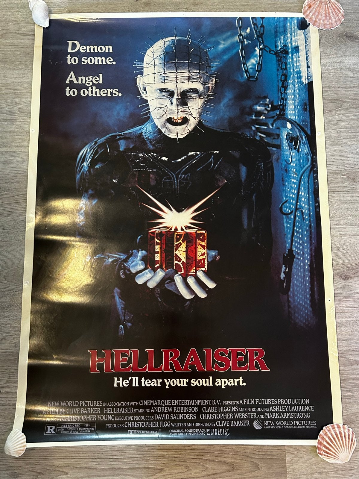 Hellraiser Film Poster - Origineel en Zeldzaam, Deurposter of groter, Ophalen of Verzenden, Film en Tv, Rechthoekig Staand