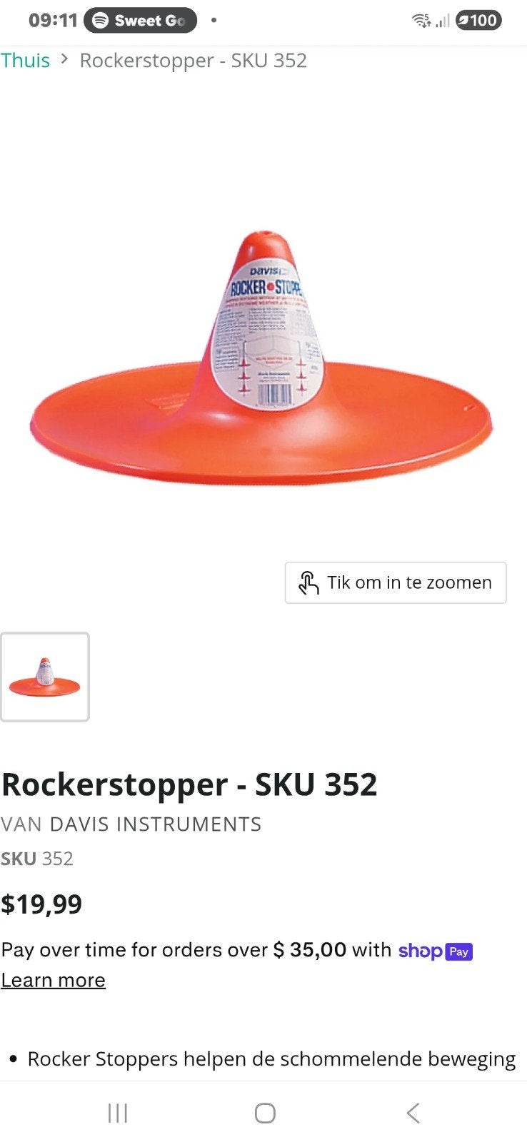 Rocker Stopper boot stabilisator  8 stuks, Ophalen