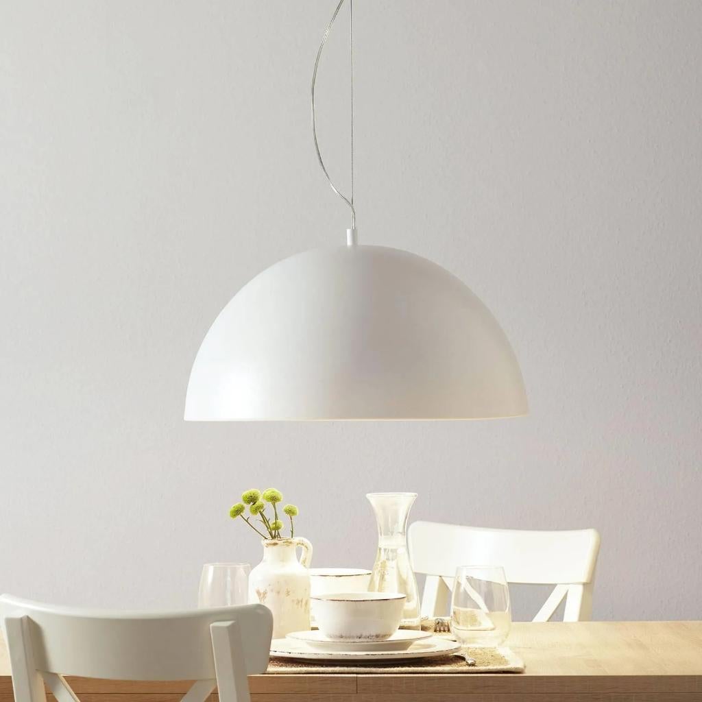 Lucande Maleo hanglamp 53cm poedercoat wit nieuw in doos, Ophalen of Verzenden, Nieuw, Metaal, Tijdloos