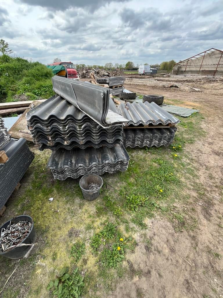 Golfplaten en haakse zijkanten (wind veren), Doe-het-zelf en Verbouw, Kunststof, Zwart, Ophalen of Verzenden, Zo goed als nieuw