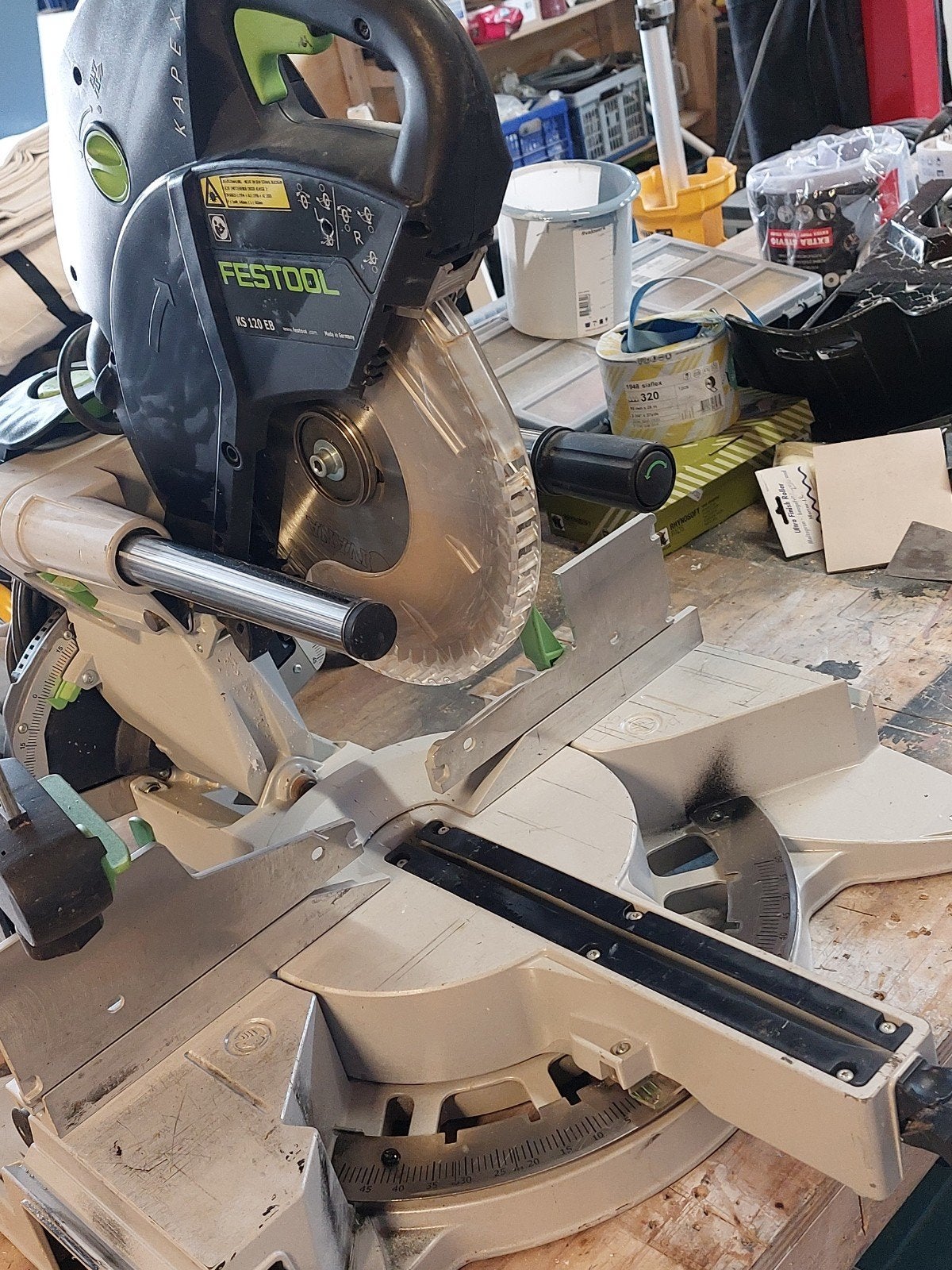 Festool Afkortzaag KS 120 EB Kapex - Krachtige Precisie, Ophalen, Gebruikt, 70 mm of meer, Afkortzaag