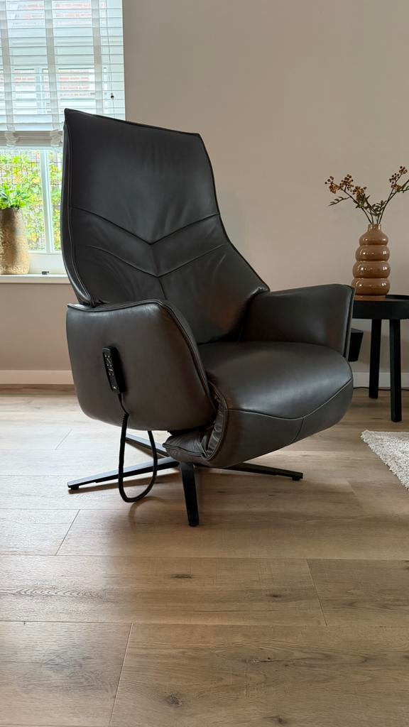 Himolla leren relax draai fauteuil, Ophalen, Gebruikt, Minder dan 75 cm, Leer