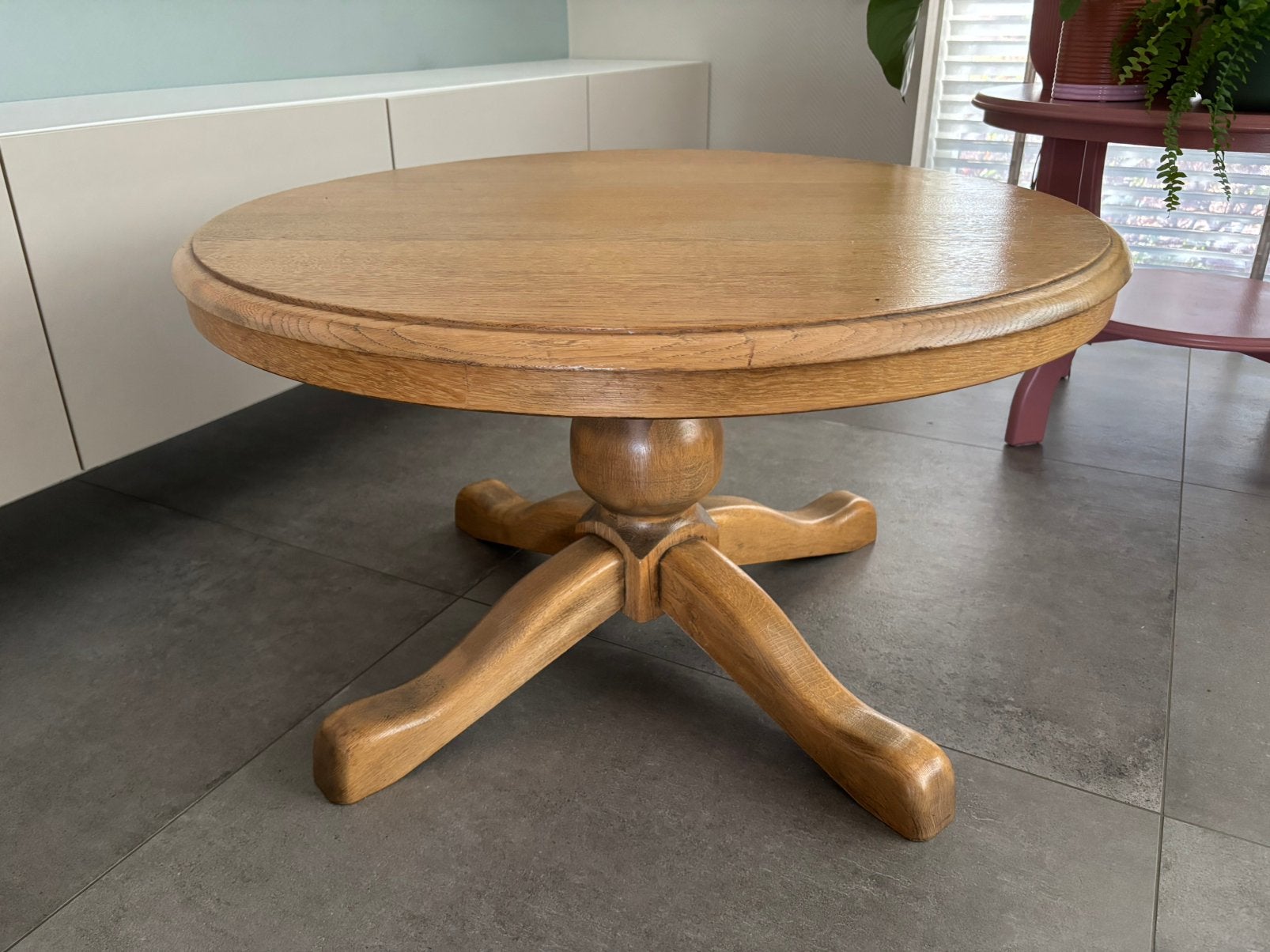 Eiken salontafel rond, Antiek en Kunst, Ophalen