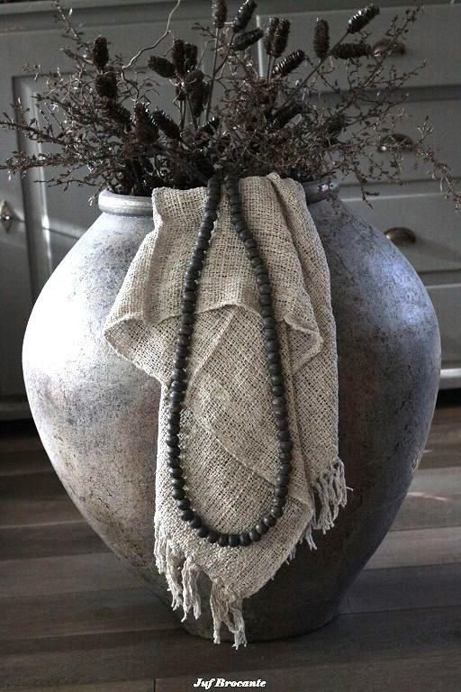 Kralenketting licht, woonketting, donker, ketting, sober, Www.jufbrocante.nl, Www.jufbrocante.nl, Nieuw, Ophalen of Verzenden