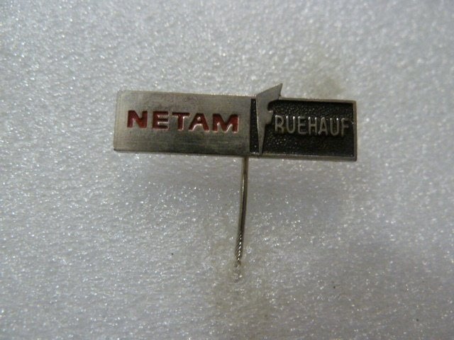 Vintage NETAM RUEHAUF Speldje/Pin, Ophalen of Verzenden, Gebruikt, Overige onderwerpen, Speldje of Pin