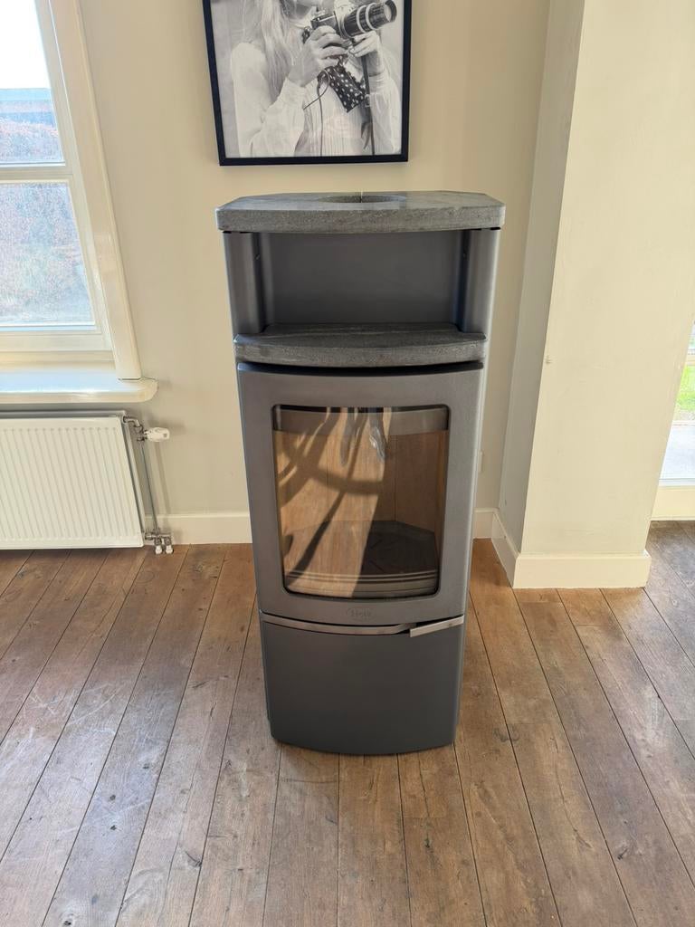 Heta Scan-Line 340 6kW Speksteenkachel Houtkachel Vrijstaand, Huis en Inrichting, Houtkachel, Ophalen of Verzenden, Zo goed als nieuw
