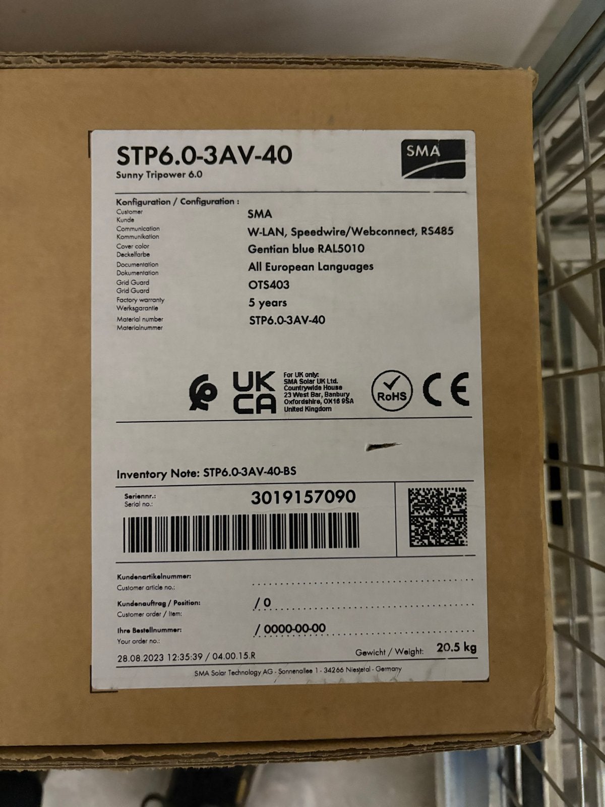 SMA Sunny Tripower STP6.0-3AV-40 Omvormer 6 kW, Ophalen of Verzenden, Nieuw, Compleet systeem, 200 wattpiek of meer