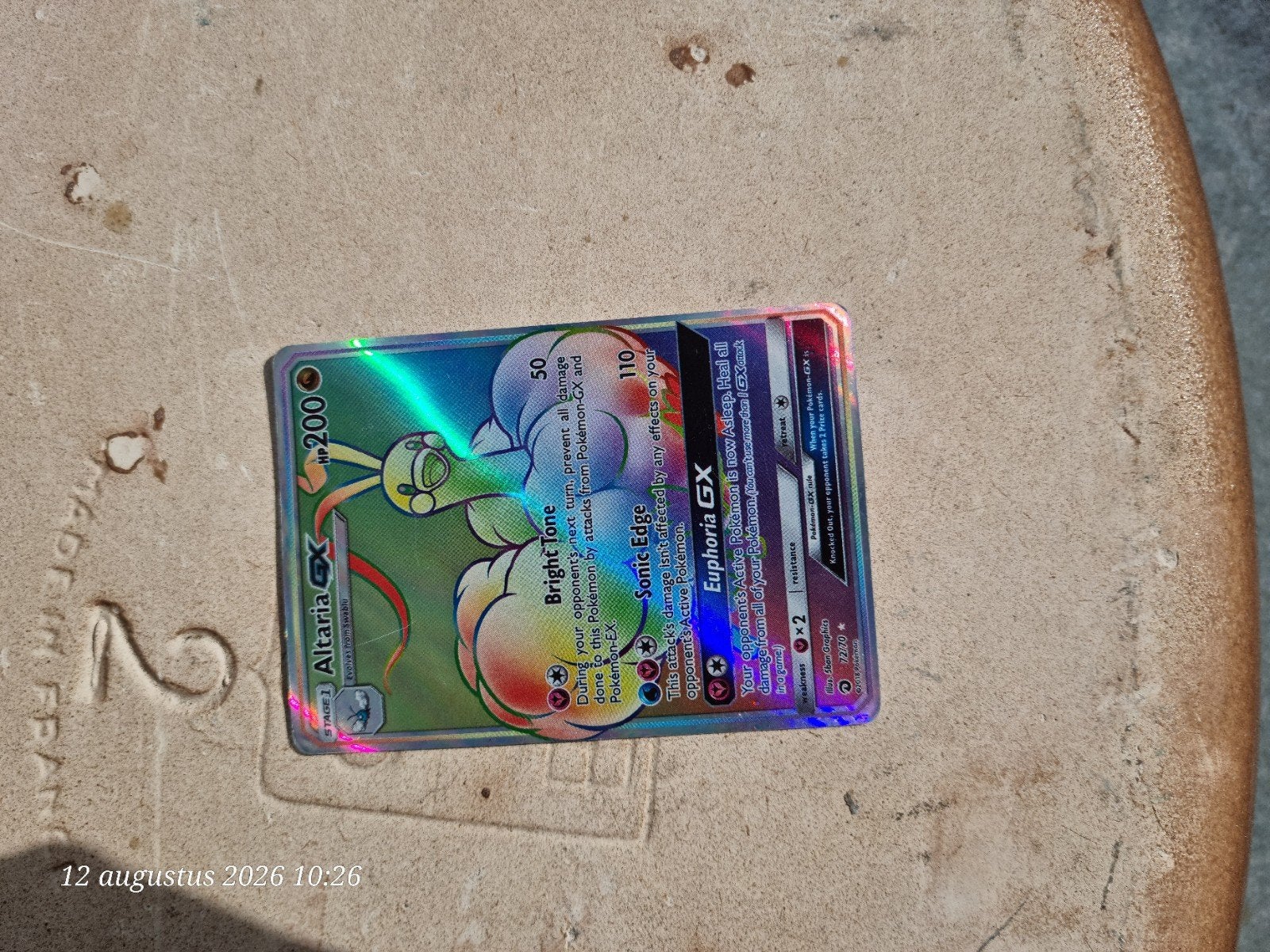 Gebruikte Altaria GX Pokémonkaart, Ophalen of Verzenden, Gebruikt, Losse kaart, Foil