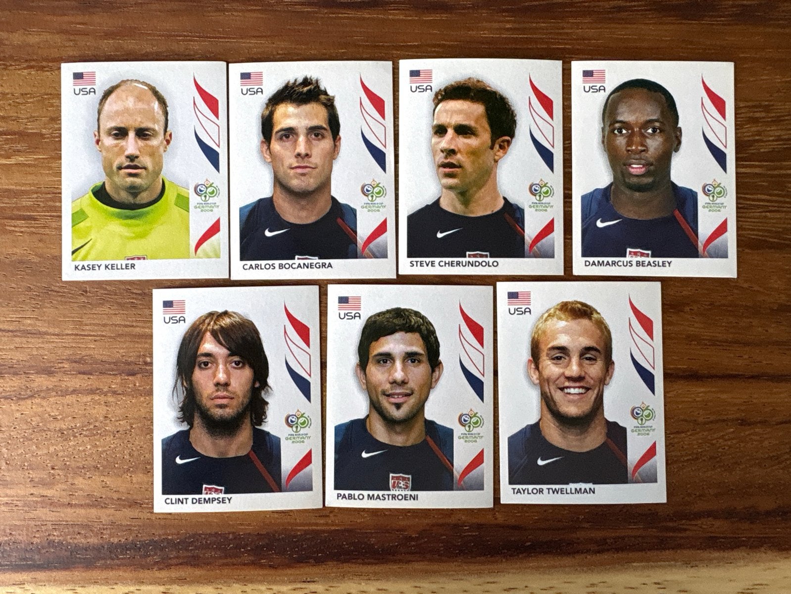 Panini WK 2006 USA Voetbalplaatjes - Set van 7, Ophalen of Verzenden, Zo goed als nieuw, Stickers en Plaatjes