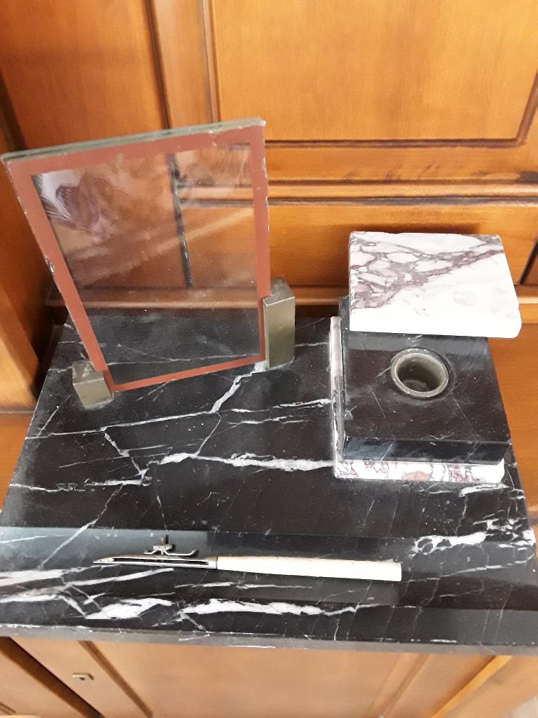 marmeren inktstel. marmeren bureau set, Antiek en Kunst, Ophalen