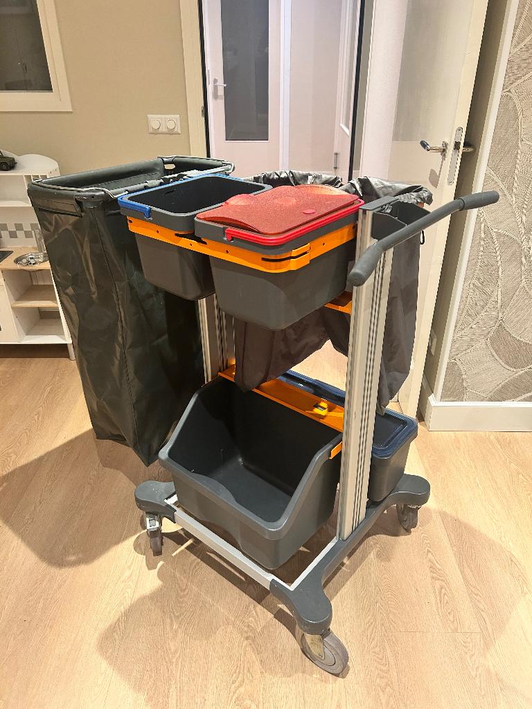 Taski Jonmaster werkwagen Mini Trolley incl.afvalzakhouder, Schoonmaken bedrijfsruimte