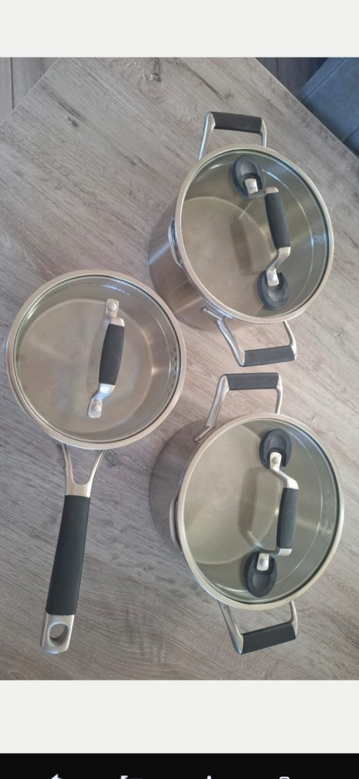 Panneset, Ophalen of Verzenden, Zo goed als nieuw, Rvs, Pannenset