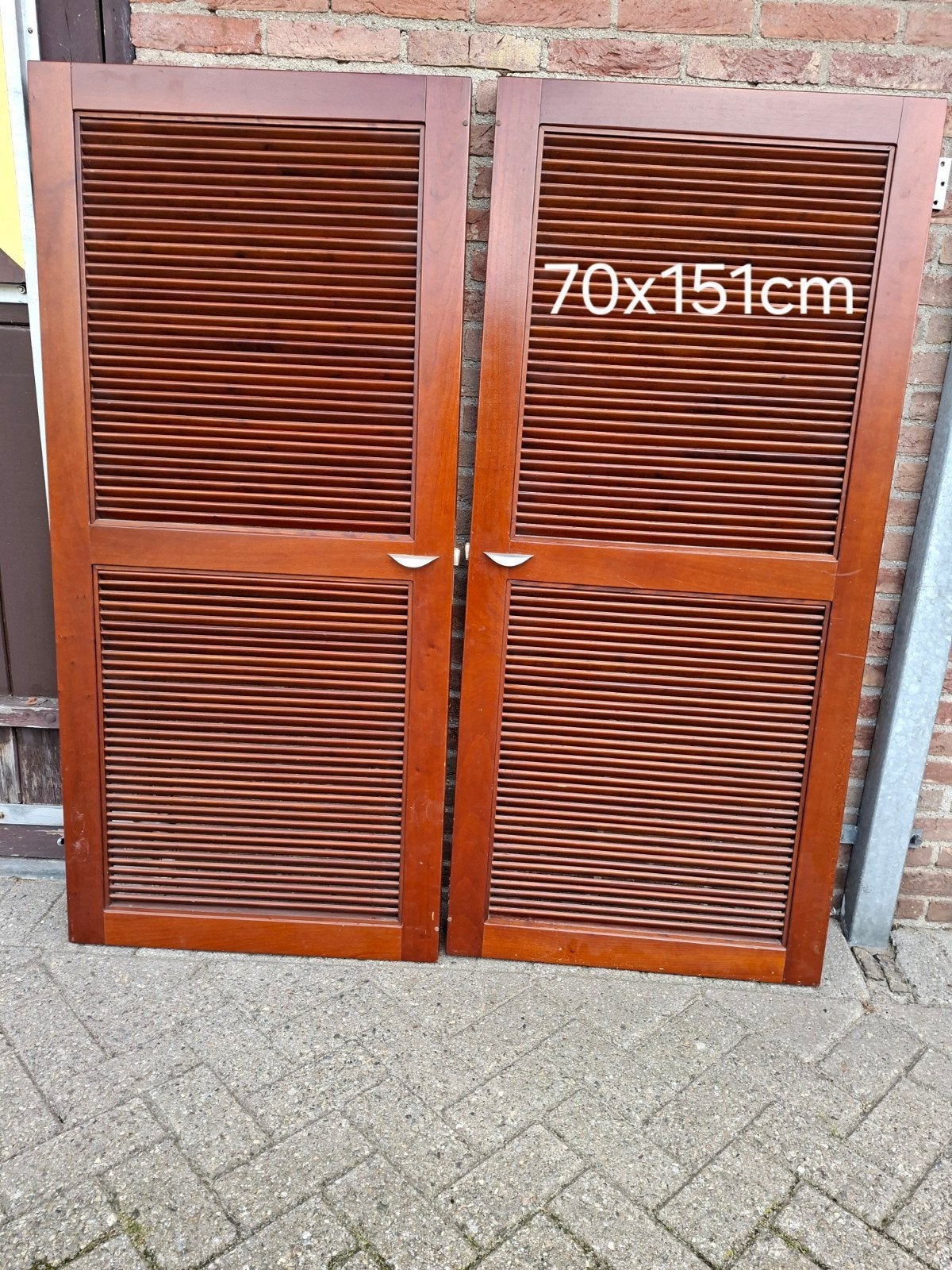 Houten Louvredeuren 70x151cm -, Ophalen, Hout, Binnendeur